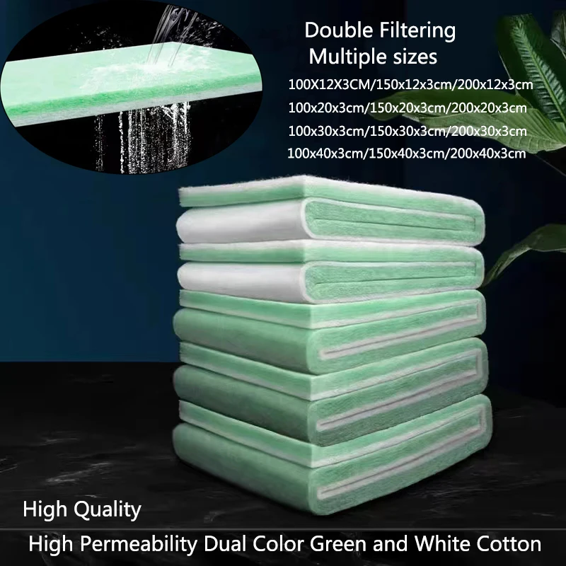 Biochemisch grün weiß Aquarium Baumwolle Schwamm Aquarium Filtration Schaum grün Schwämme Aquarium Zubehör Wasserfilter Baumwolle