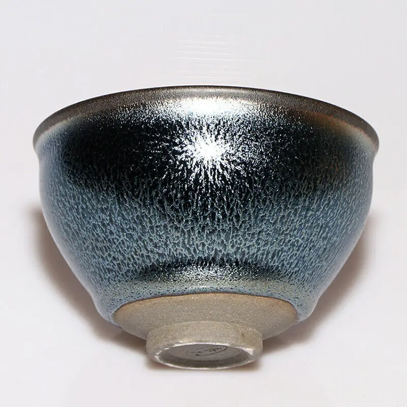 Jianzhan Chinese TENMOKU-CHAWAN tea bowl of pottery ware blue glaze