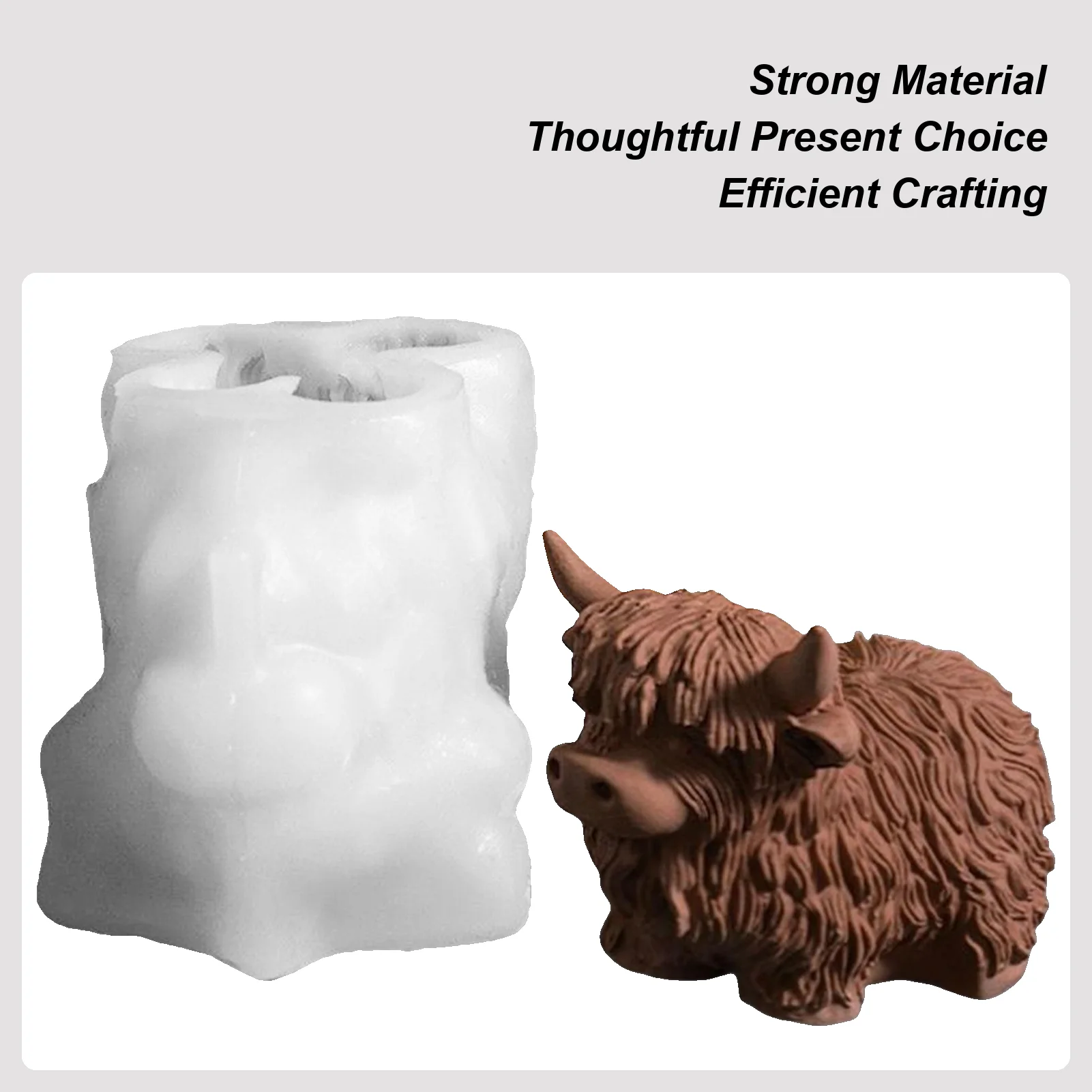 Animal Molds Cute Silicone Molds Food-Grade Highland Cow Shaped Mould For Cake Snack Jelly Wax Gummy Ice Baking Soap Candy