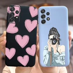 For Samusng Galaxy A13 4G Case SM-A135F Cute Love Heart Beautiful Girls Coque Soft Silicone Case For Samsung A13 A 13 Back Cover