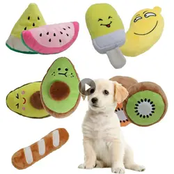 Puppy Dog peluche giocattoli striduli per cani di piccola taglia frutta Kiwi Avocado masticatori aggressivi per prodotti per gatti da compagnia accessori per cuccioli