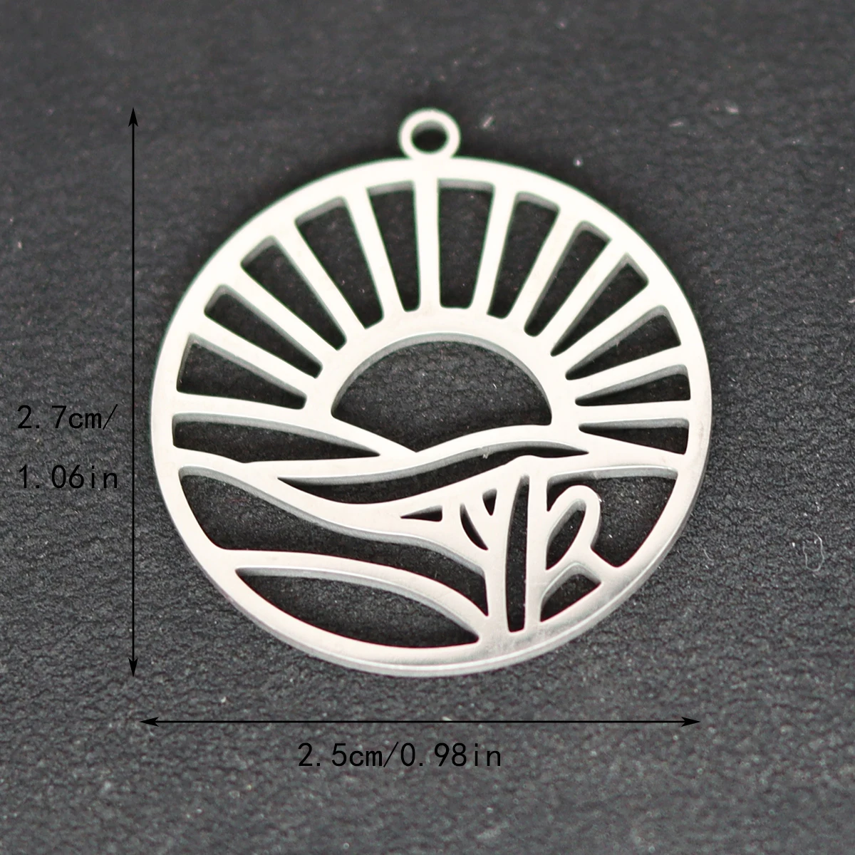 3pcs Stainless Steel Sunrise Pendant Handmade Jewelry For Women Men Making Party Gift Fashion Accessories  Diy Charms