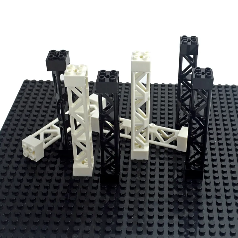 4pcs Building Blocks City Military Accessory Train Truck Car Support 2x2x10 Replace Parts, Compatible Pillar 58827 95347