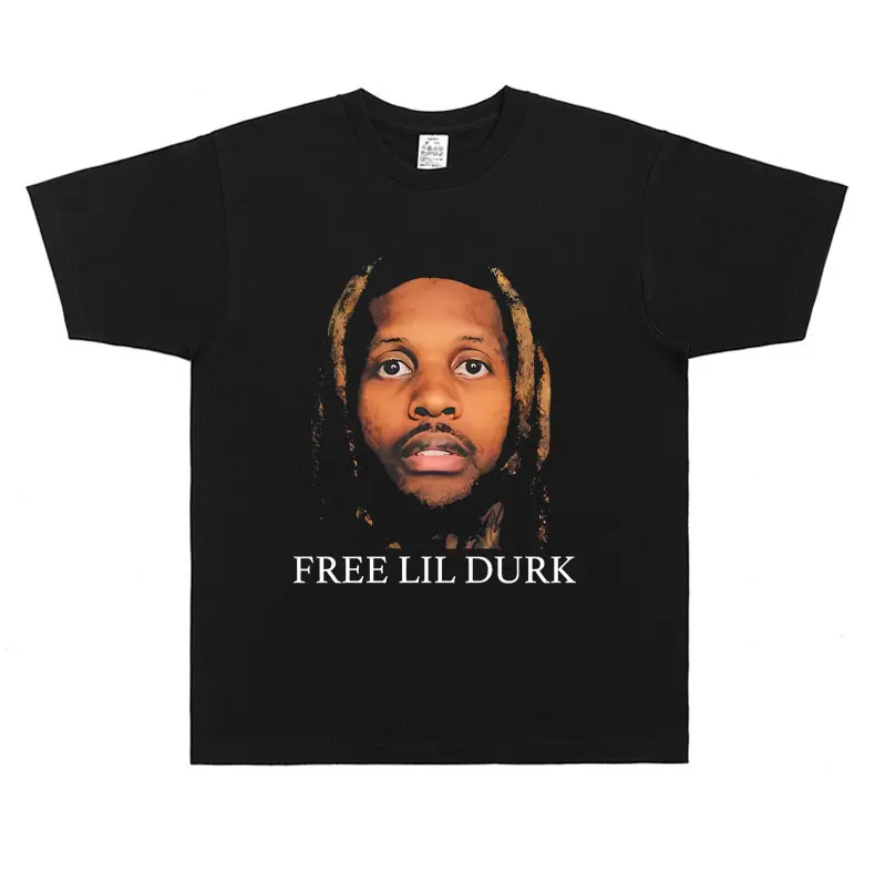 

Free Lil Durk Graphic T-shirts Men Women Clothing Hip Hop Oversized Short Sleeve T Shirt Men's Fashion Vintage Tshirt Streetwear