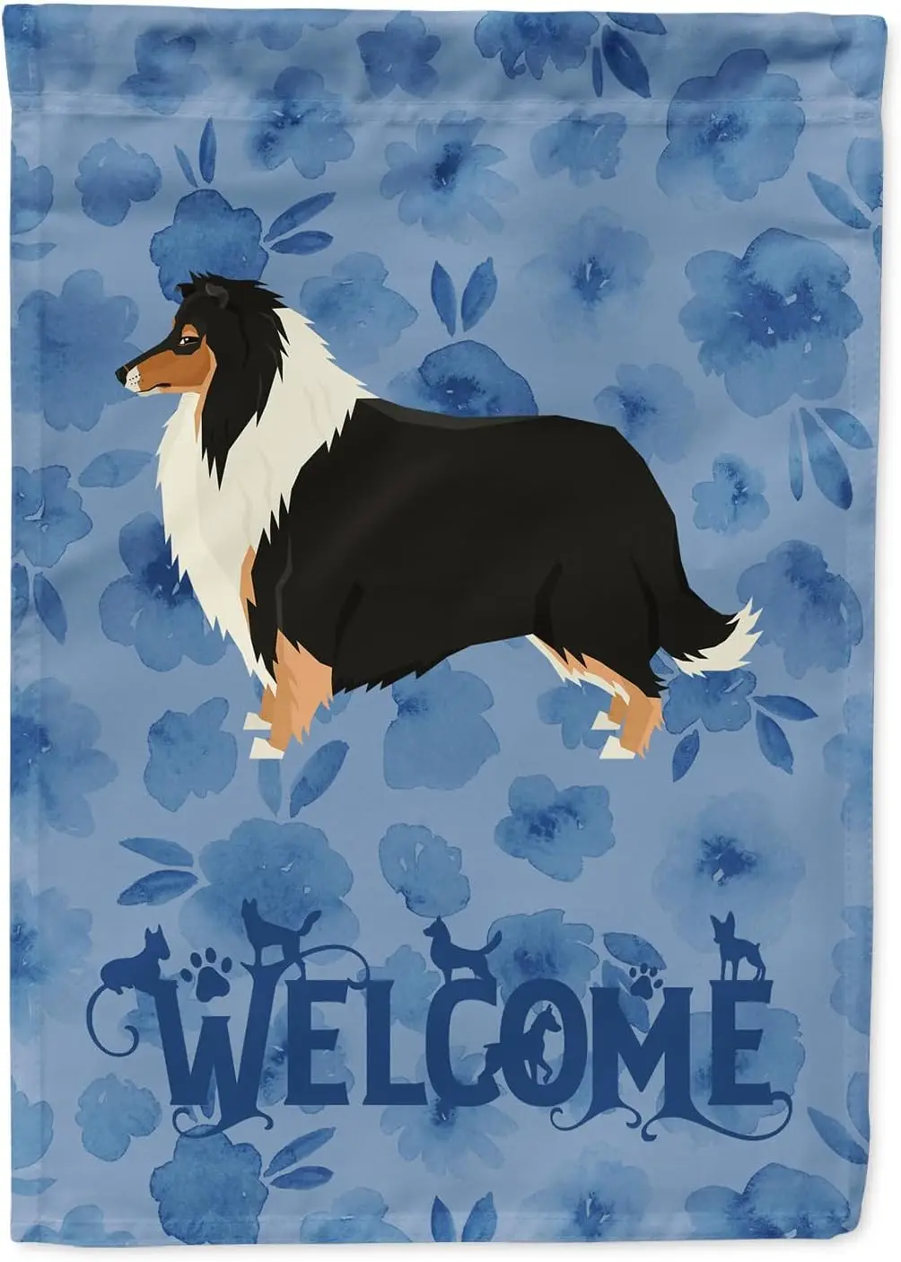 Carolines Treasures CK6236GF Collie Welcome Garden Flag Mailbox Flag Decorative Yard Flag Outside Patio Artwork Yard Flower Beds