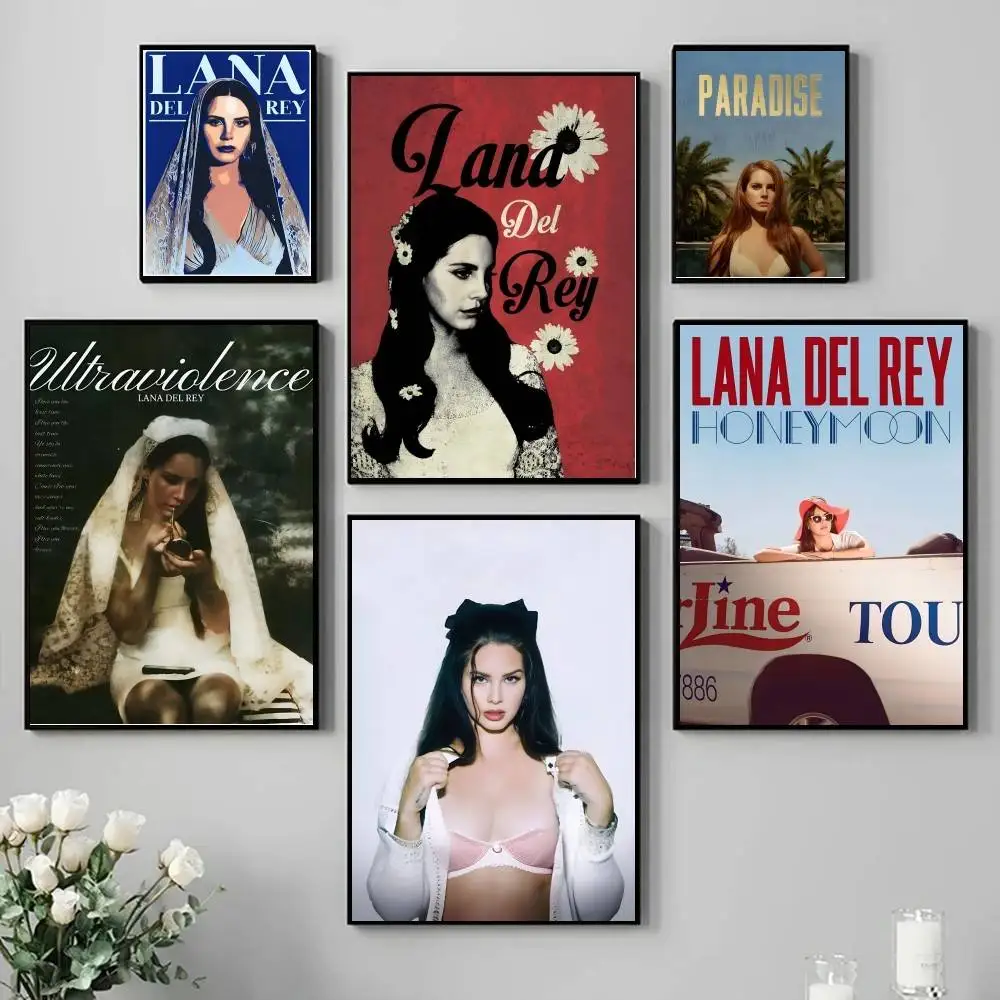 1 قطعة المغني لانا ديل ري ملصق جدار ديكور فني للمنزل غرفة ديكور اللوحة الرقمية غرفة المعيشة مطعم المطبخ الفن #3