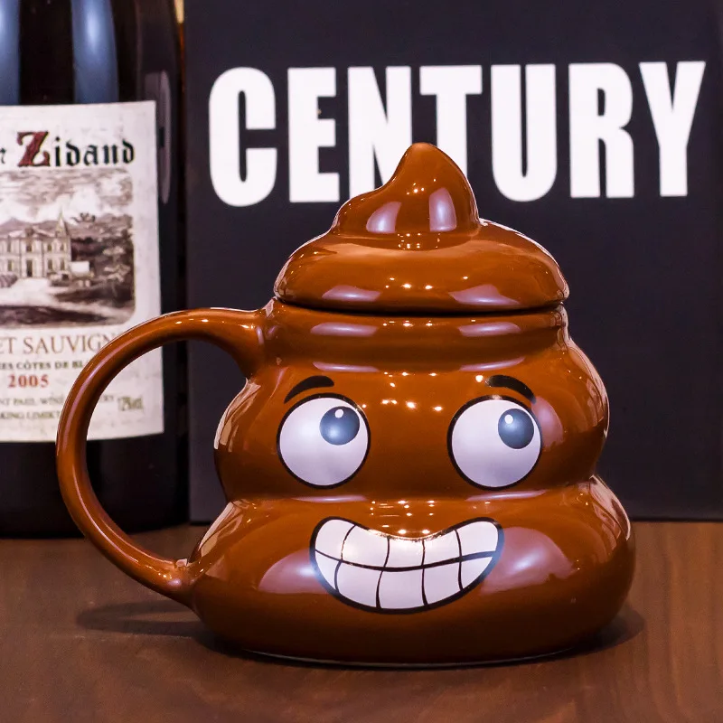 كوب براز إبداعي مضحك جديد من Miniso ، كوب ماء سيراميك ، كرتون أنيمي ، كأس عالي السعة ، هدية عيد ميلاد ، بابا من من من من من من من من من من من