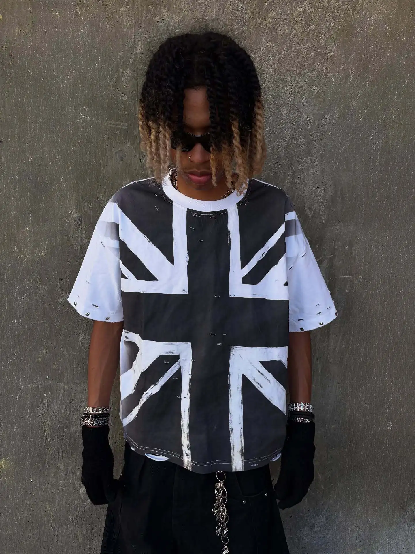 Y2K New Summer American Trend Printed Personalized Retro Design Street Fashion Men And Women Same Casual Loose T-shirt Tops OOTD