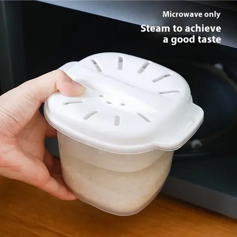 Food gradePP microwave rice cooker multifunctional rice washing and draining quick cooking lunch box suitable for office workers