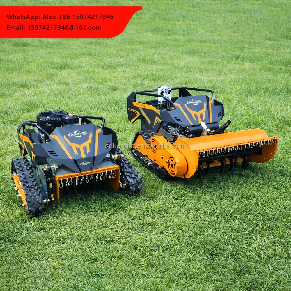Rough Terrain Efficient Brush Cutting Flail Mower Robot Self-propelled Lawn Mower Remote Control Lawn Mower