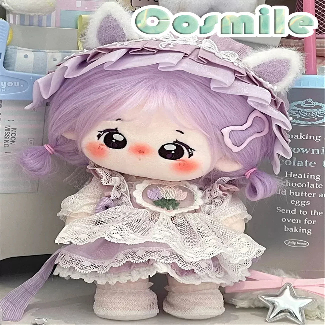 Fairy Tale Purple Neko Cat Lolita Tea Party Dress Skirt Costume Stuffed Plush 20cm Doll Accessories Doll's Clothes Xiangyu LB