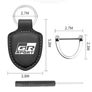 PU -Leder -Schlüsselbund -Cover für Männer und Frauen, wenn auch Schlüssel, Schild, Tasche, Anhänger, Toyota, Gr, Sport, Gazoo, Laufen, Yaris, Corolla, Hilux, siehe 10 Hauptverkaufsschlüsselabdeckung Hilux Leder - №3
