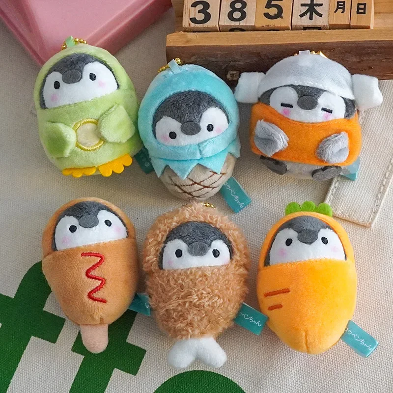 1 Pcs Kawaii Animal Penguin Plush Dolls Carrot Dinosaur Ice Cream Penguin Soft Stuffed Plush Pendant Keychain Toys Kids Gifts