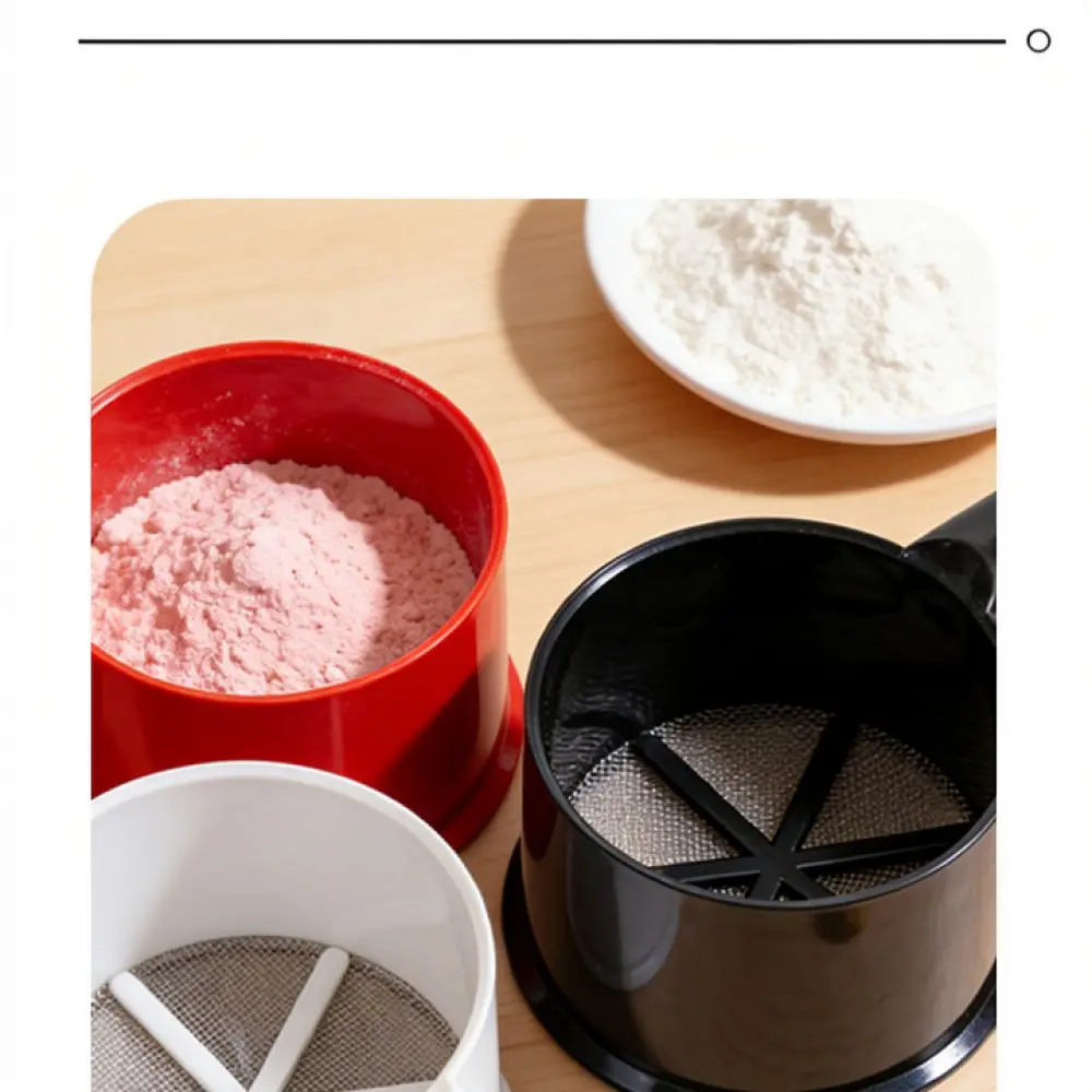 Baking Flour Sifter Cup Stainless Steel Handheld Semi Automatic Sieve For Yabei Kitchen Tool Powder Sugar Shaker