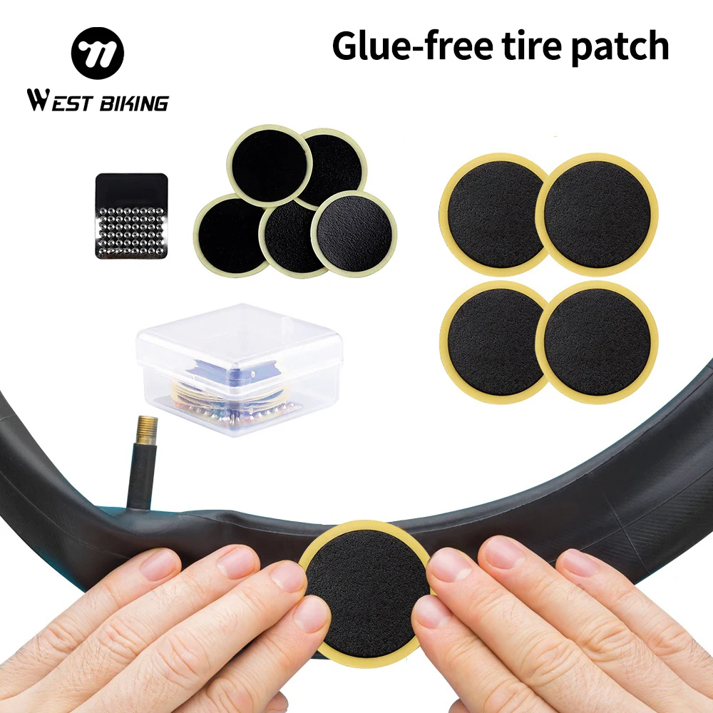 WEST BIKING Bicycle Glue-free Tire Repair Patches Tool Quick Repairing Tyre Protection Patch Adhesive Kit Bike Accessories