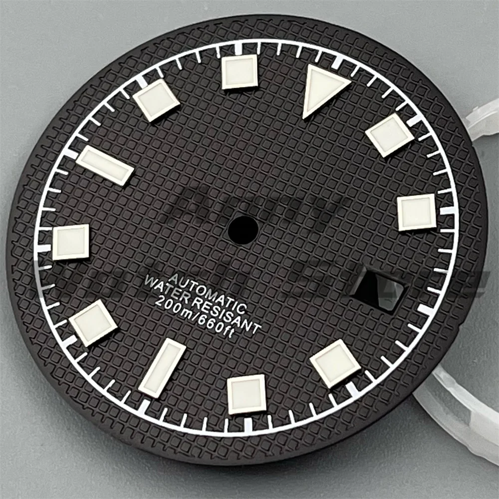 33.5mm NH35 Dial Watch Dial With Hands Set For NH35 Series Calendar Dial C3 Green Luminous Watch Parts Accessories
