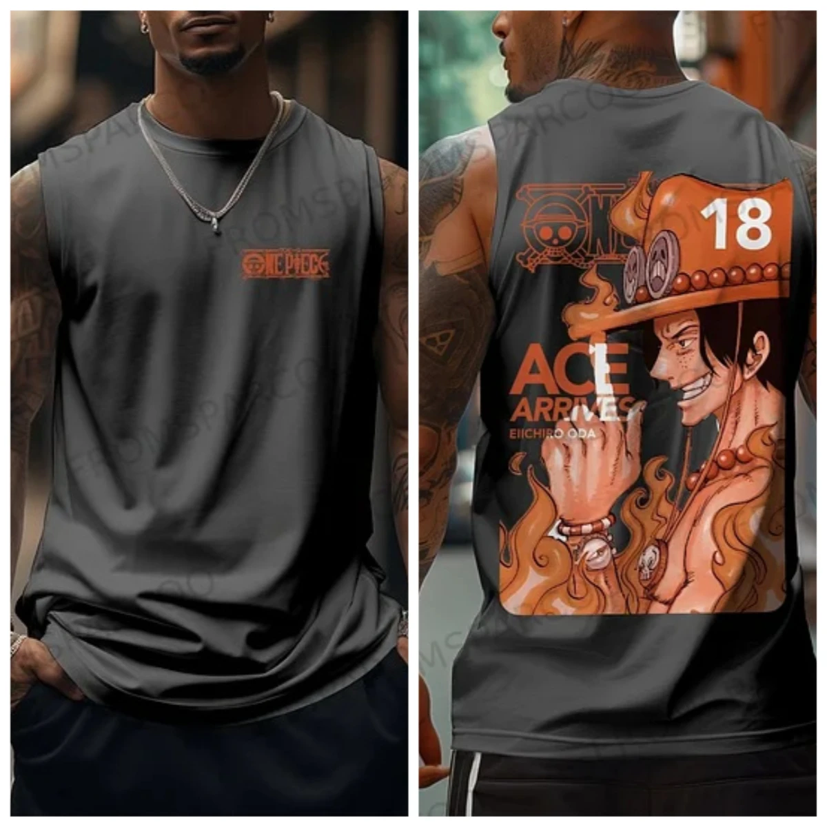 ONE PIECE аниме Muscle майка мужская рубашка без рукавов уличная одежда летняя повседневная жилетка с графическим принтом для тренировок топ популярный стиль