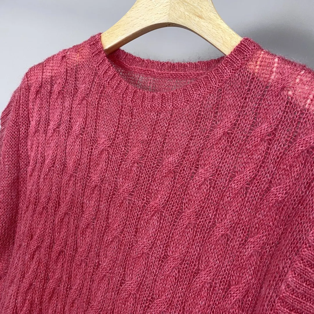 2025 Primavera y novedad de verano, jersey que combina con todo para ir al trabajo, cuello redondo, encaje de cáñamo retorcido, chaleco tejido sin mangas