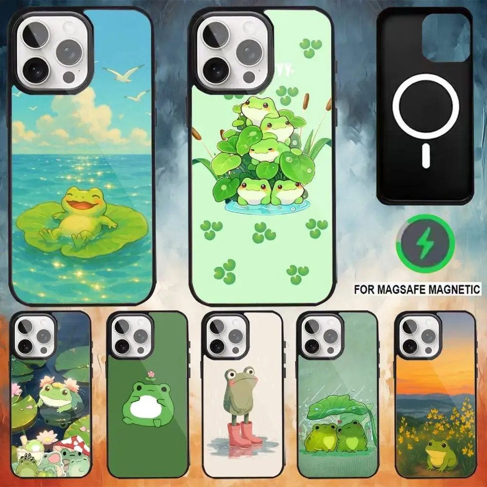 

Cartoon F-Frog-S Phone Case For iPhone17,16,15,14,13,12,11 Plus,Pro Max Magnetic Magsafe Wireless Charging