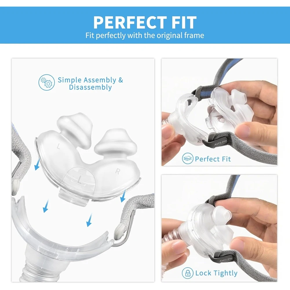 

AT21-For Resmed Airfit P10 Compatible 2 Pack Replacement Nasal Pillow Cushions, Large Size CPAP Mask Parts