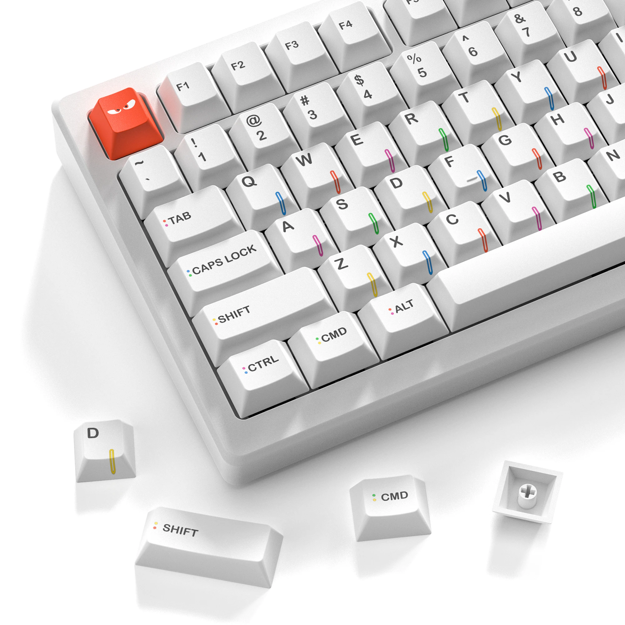 130 Keys White Love Theme Cherry Profile Keycap PBT Keycap Dye-Sub Cherry MX Switches For 61/84/104 Gamer Mechanical Keyboard