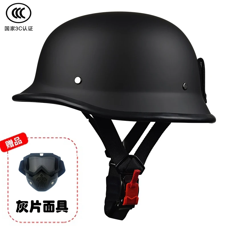 German Crafted Vintage Steel Cruiser Helmets | Half Face Unisex Motorcycle Helmets | DOT Certified for Reliable Protection