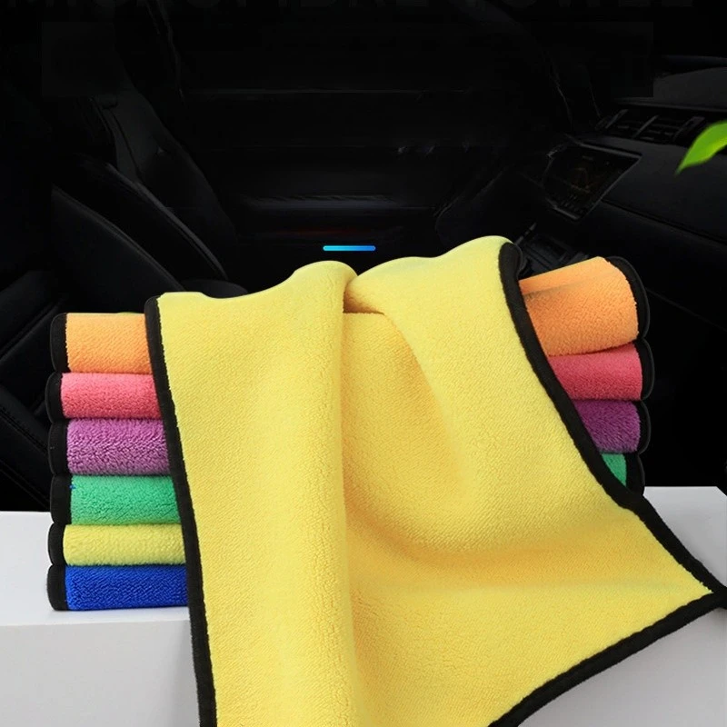 Double Sided Coral Velvet Car Wash Towel Thickened Soft and Absorbent Car Cloth