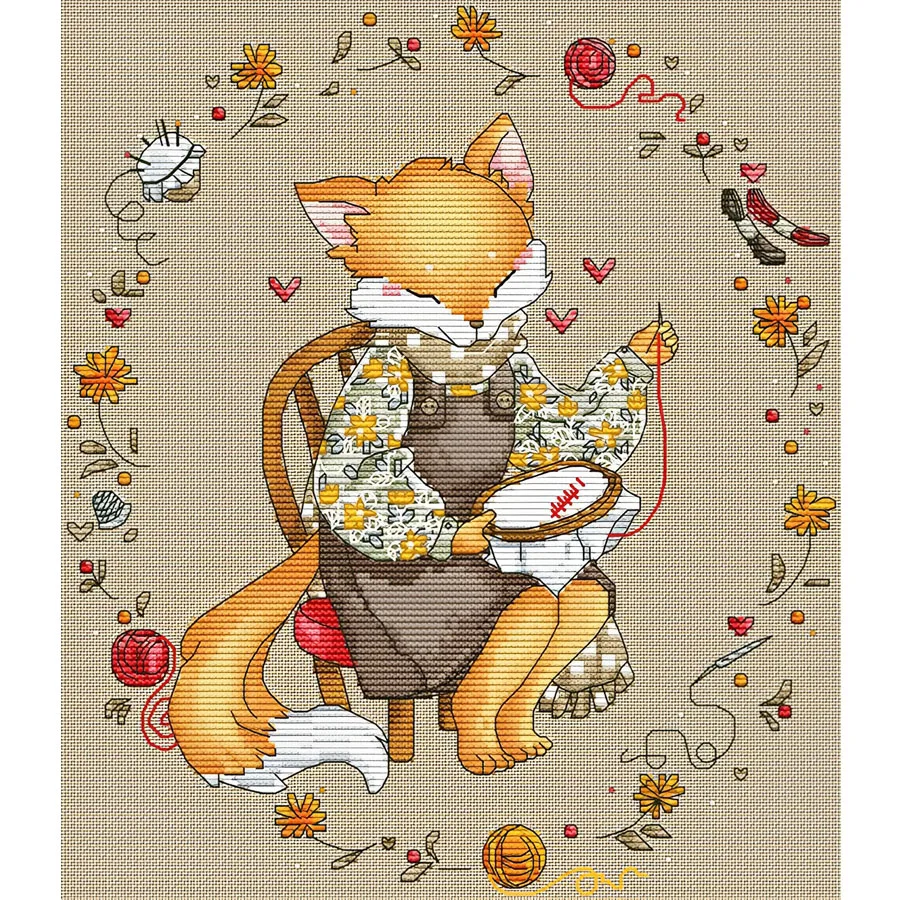 

MM Gold Collection Counted Cross Stitch Kit Cross stitch RS cotton with cross stitch no print friendship Embroidered fox