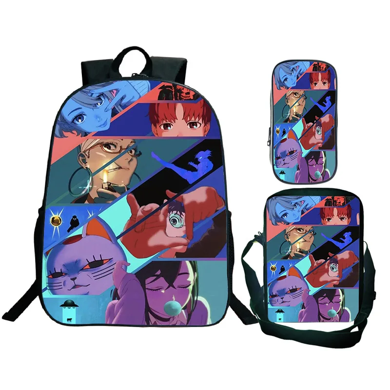 DAN DA DAN أنيمي نمط الحقائب المدرسية في سن المراهقة موضة حقيبة الظهر حقيبة كروسبودي القلم حالة 3 قطعة Dandadan طالب حقائب الكمبيوتر المحمول عادية