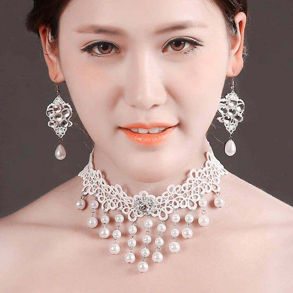 

Formal Earrings Bridal Jewellery Classy Wedding Jewelry Pearl Necklace Pearls Set