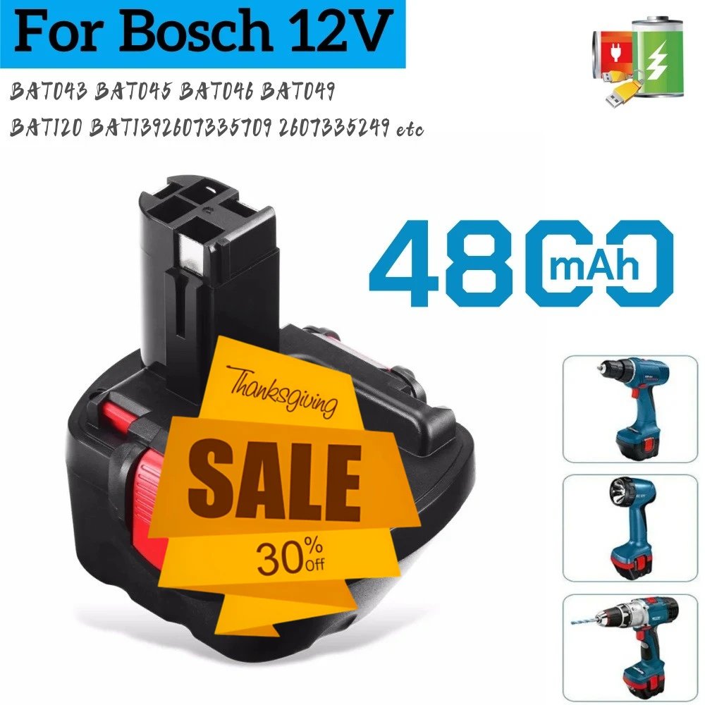 For Bosch 12V 4.8Ah…