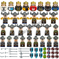 Mini Viking Figures Building Blocks Medieval Knight Roman Imperial legion Royal Soldiers National Leader European Military Brick