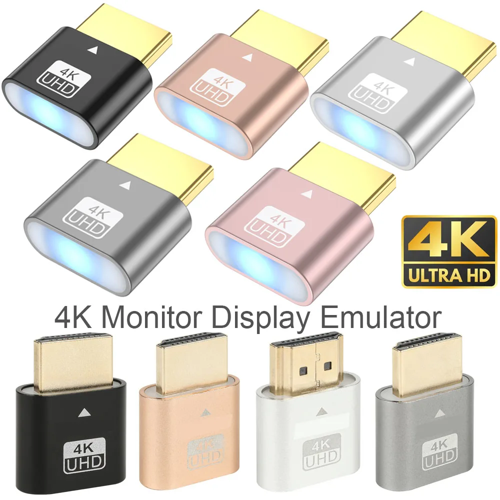 Hdmi-compatível 4k display emulador manequim plug monitor virtual display adaptador sem cabeça suporta até 3840x2160 @ 60-1080 @ 120hz