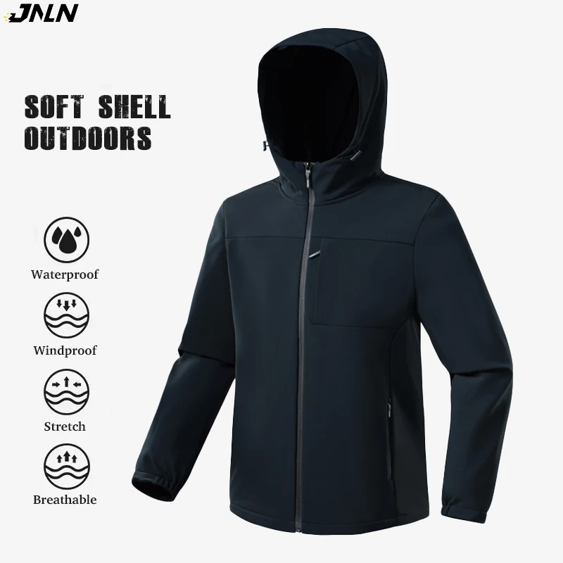 

JNLN Men's Waterproof Windbreaker Windproof Thermal Soft Shell Jackets Hiking Camping Climbing Trekking Outdoor Sports Rain Coat