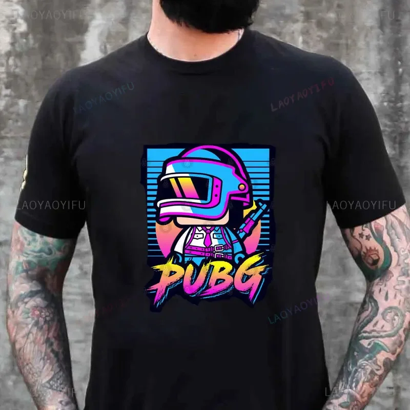 PUBG HOPE Gold Rush T-Shirt PUBG 100%cotton T Shirt Playerunknowns Battlegrounds Gaming Cartoon Tees Men Unisex New Fashion Tops