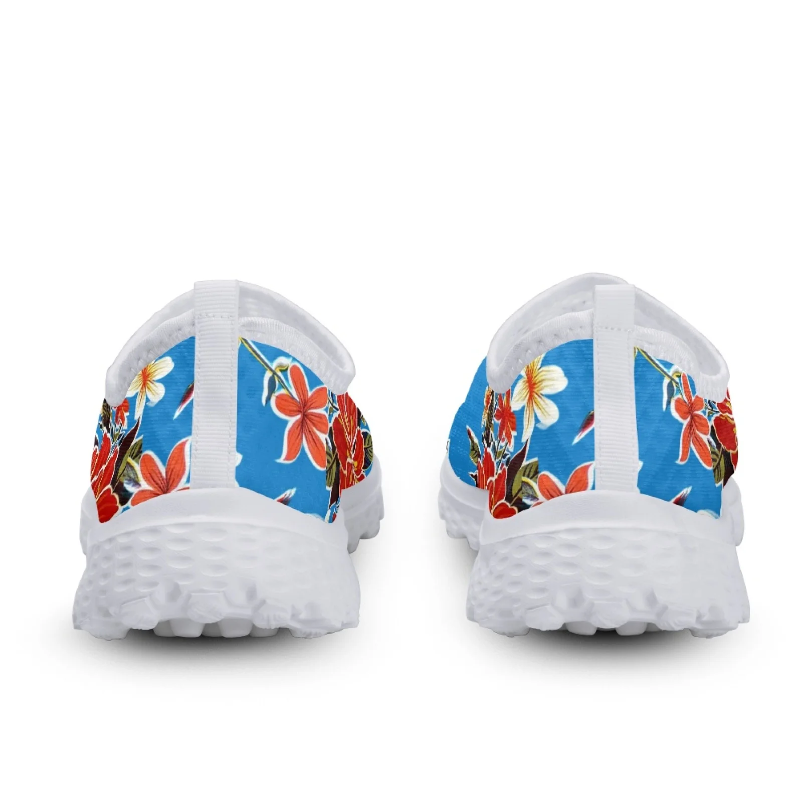 Colorful Tropical Flower With Bird Of Paradise Painting Flat Shoes For Lady Light Soft Mesh Sneakers Slip-on Loafers