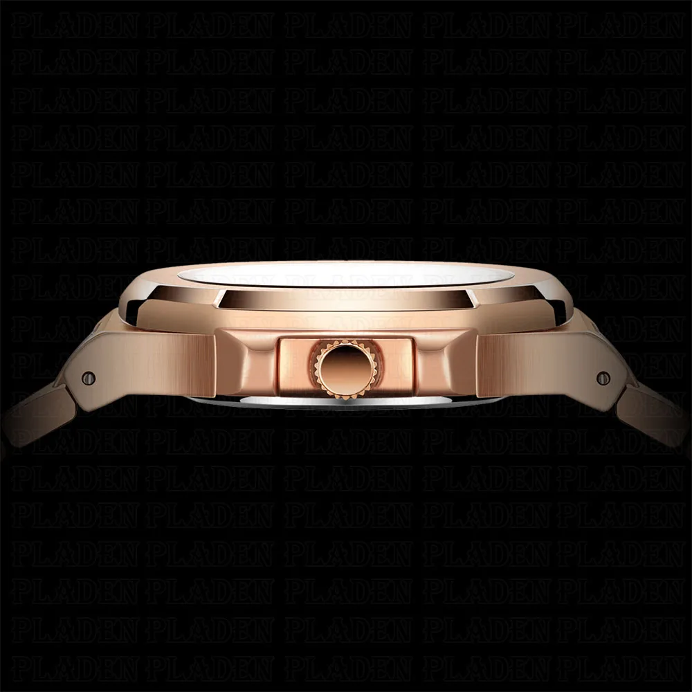 Wasserdichte Uhr Für Mann Luxus Marke PLADEN Edelstahl Schwarz Zifferblatt Quarz Männer Armbanduhren Business Stilvolle Arm Uhr Männlich