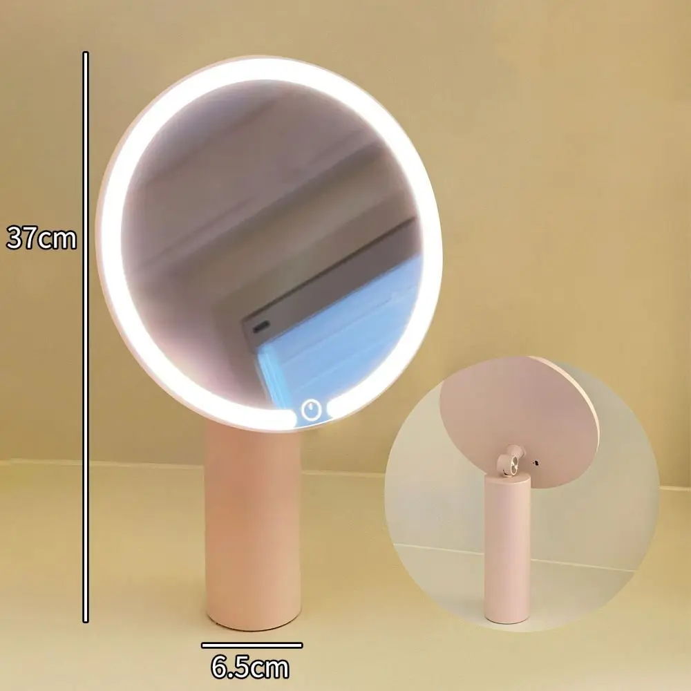 Touch Control LED-Make-up-Spiegel, USB-Aufladung, 3-farbige Lichter, tragbare Kosmetikspiegel, hochauflösend, verstellbar