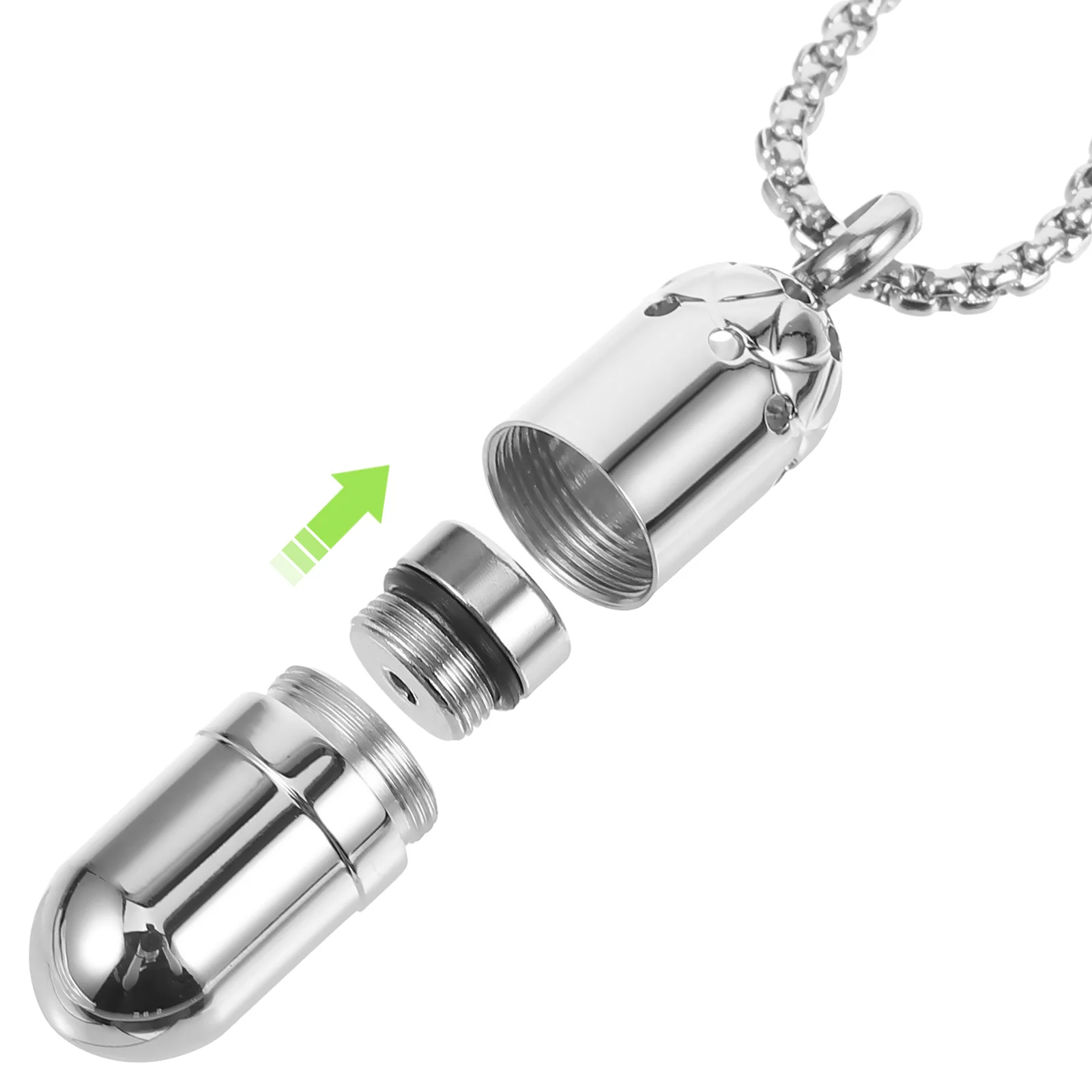 

Perfume Bottle Capsules Pendant Necklace Openable Pill Case Charm Necklace Gift for Women Men Jewelry Accessories