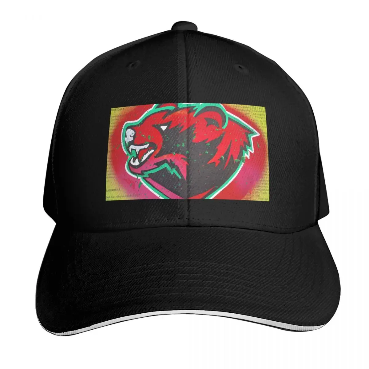 WashU Bears Spray Paint Baseball Cap Adjustable Buckle Closure Moisture Wicking Quick Dry Curved Brim Classic Fit
