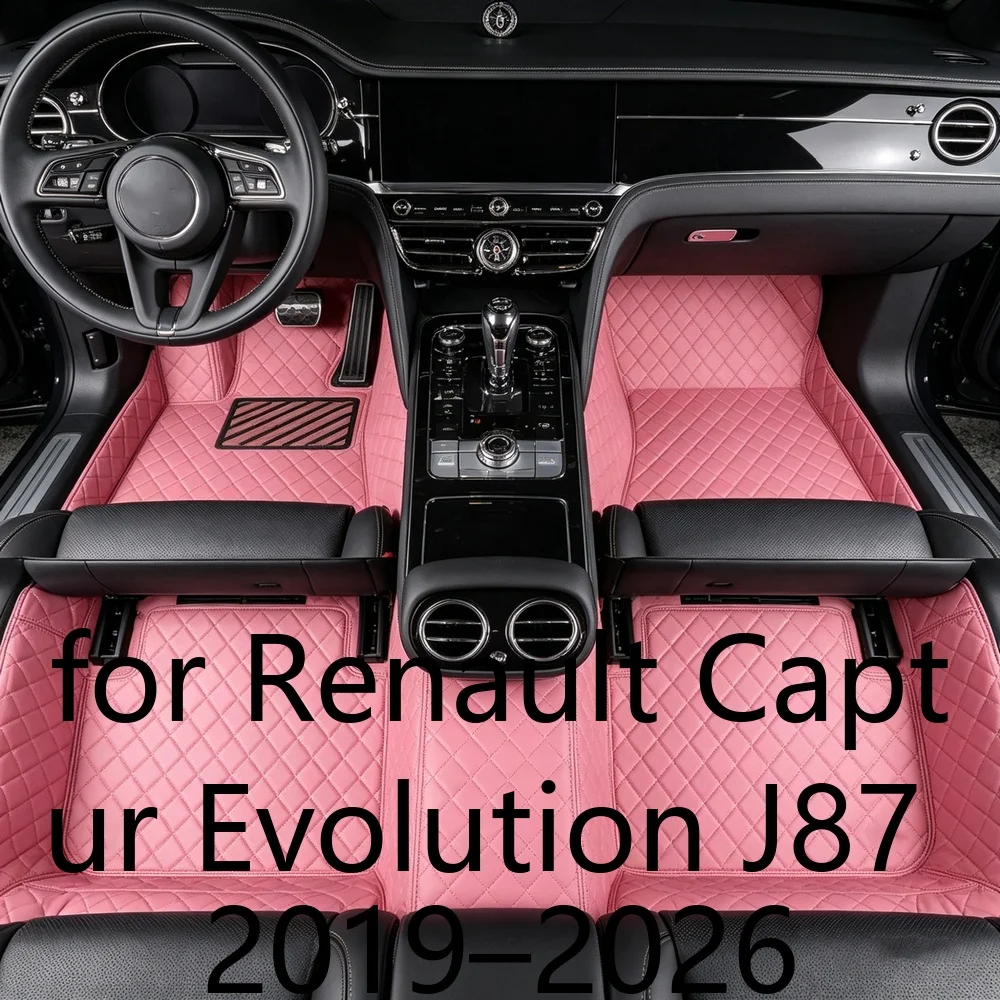 Tapis de sol de voiture sur mesure pour Renault Captur Evolution J87 2019-2026, 5 places, imperméables, antidérapants, résistants aux taches, en cuir durable, faciles à nettoyer, couverture complète, accessoires de remplacement pour l'intérieur de la voiture, 7335
