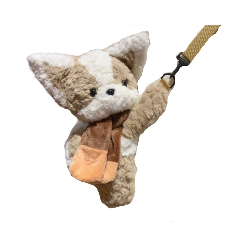 Linda mochila de perro de leche, muñeco de tela para abrazar, Animal relleno para niñas, muñeco de perro durmiendo, regalo de cumpleaños para niños y niñas