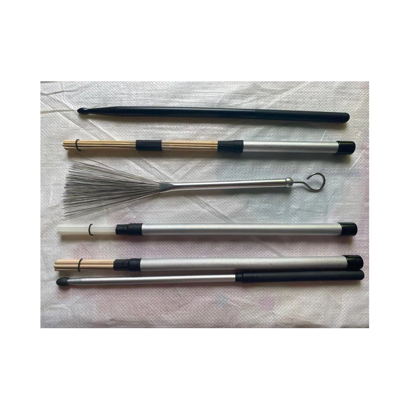 

Hooqu 2022 7 Pair Metal Nylon Wooden Bamboo Drumsticks Rods Stick Brushes Drum Sticks Set For Drum Sticks Set Percussion Instrum