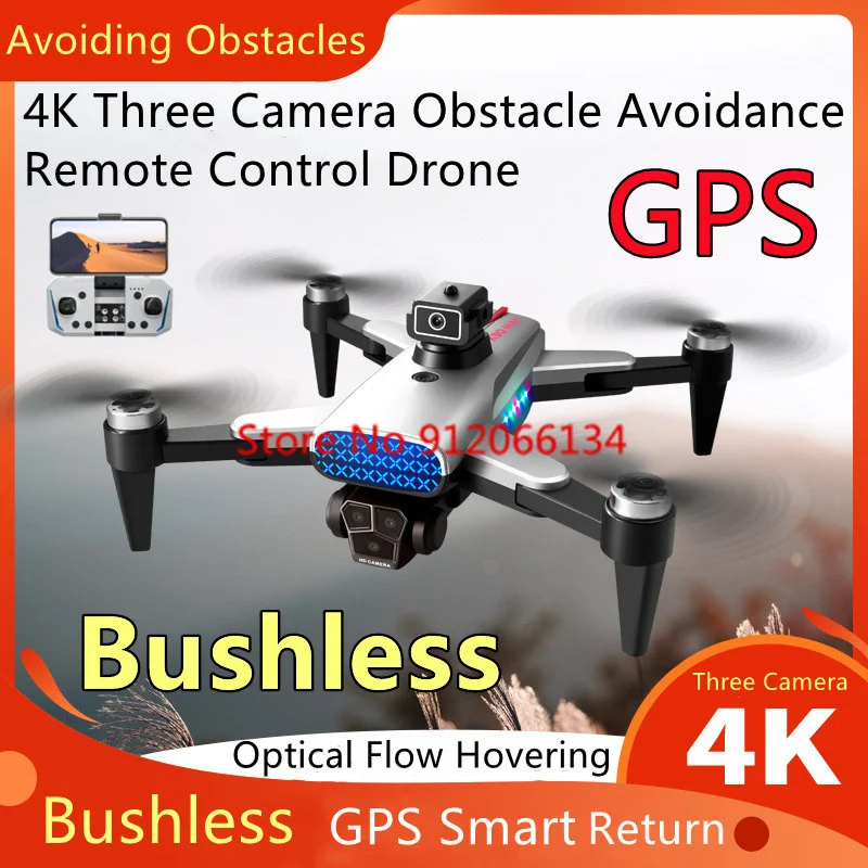 4K 3 Camera Electric Avoiding Obstacles Remote Control Drone 1.2KM GPS 360°  Surround Fly Brushless WIFI FPV RC Quadcopter Drone