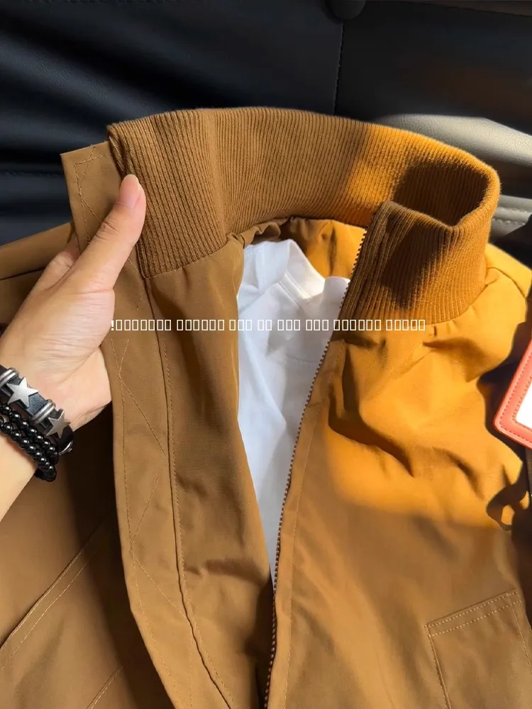 الأمريكية الكاكي الوقوف طوق البيسبول Jaet الرجال القطن Jaet الخريف الشتاء كلينفيت صورة ظلية ort مبطن ملابس خارجية