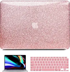 Glitter Glossy Plastic Hard Case + Keyboard Cover + Screen for MacBook Air 13 M1 2022 16