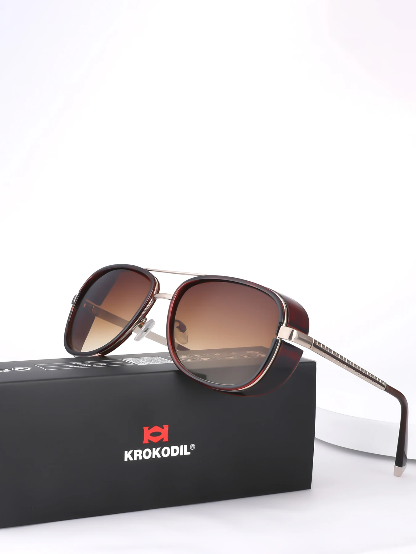 Tony Stark Sonnenbrille Mann Frau Steampunk Sonnenbrille Männlich Vintage Farbverlauf Rot Sonnenbrille UV400 – Detail 2