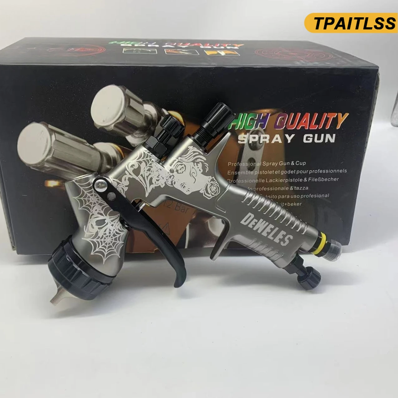 

Pattern Spray Gun Grey TE20 1.3MM Nozzle and 600ML Cup HVLP Paint Tool