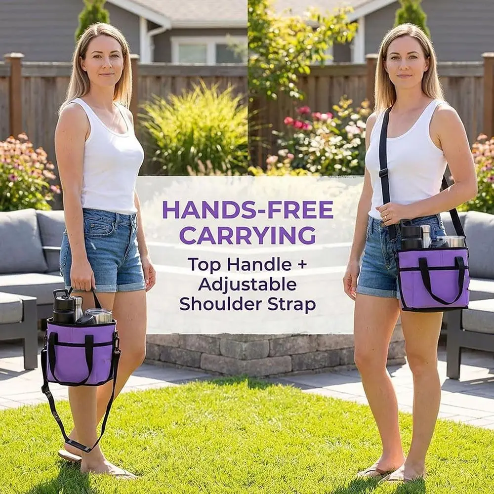 Leak Proof Vehicle Drink Carrier Bag Portable Soft Material Car Cup Storage Pouch Easy Clean Durable Material Cup Storage Pouch