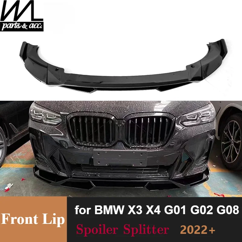 

Front Bumper Lip Spoiler Splitter Body Kit for BMW X3 X4 G01 G02 G08 2022+ Trim Cover Front Lip Protector Car Accessories